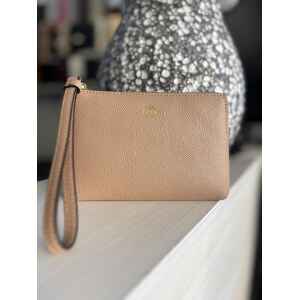 COACH CORNER ZIP POUCH TAUPE