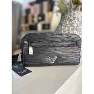 GUESS WASHBAG DOUBLE ZIP BLACK