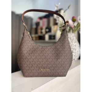 MK MAYA SM CRESCENT SHOULDER BROWN