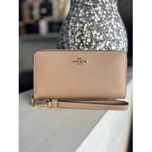 COACH LONG ZIP AROUND WALLET TAUPE