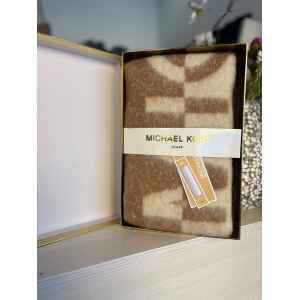 MICHAEL KORS WOOL SHAWL BEIGE/BROWN