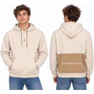 CALVIN KLEIN JEANS HOODIE EGGSHELL