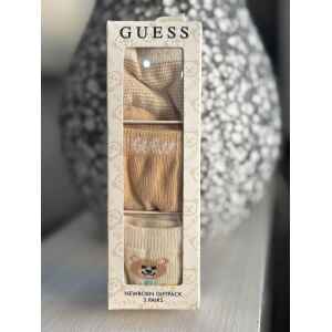 GUESS 3 PAIR PK BABY SOCKS BEIGE